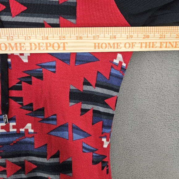 Lauren Ralph Lauren L-RL Active Hoodie Women’s L Red Aztec South West Thermal - Picture 5 of 7